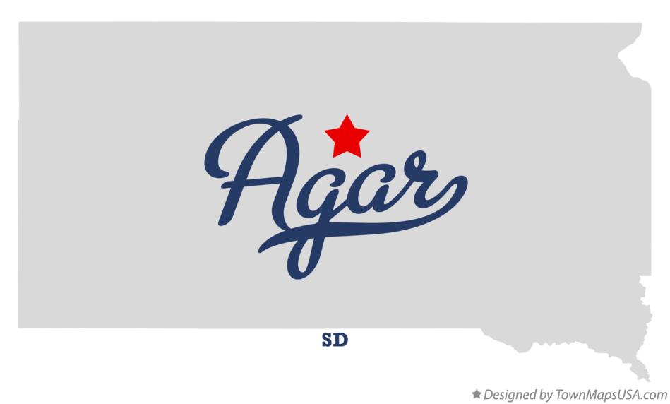 Map of Agar South Dakota SD