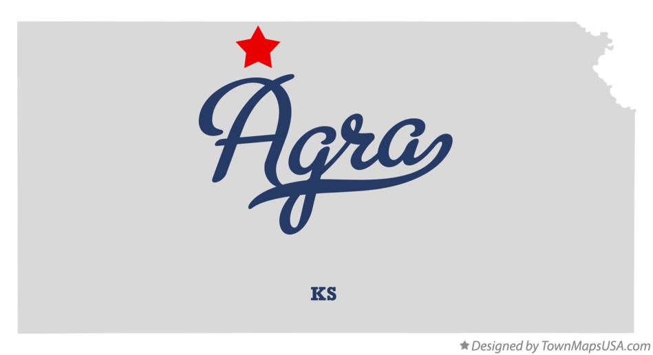 Map of Agra Kansas KS