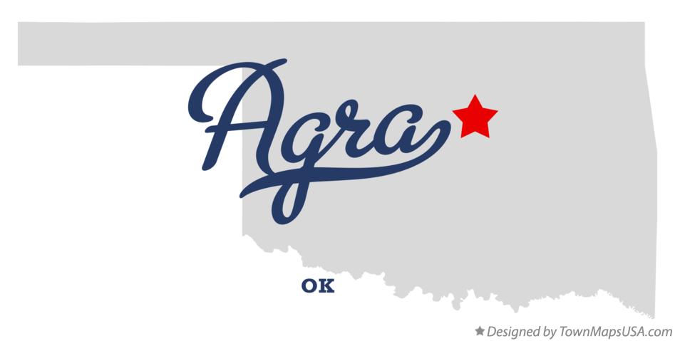 Map of Agra Oklahoma OK