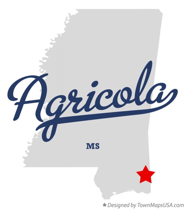 Map of Agricola Mississippi MS