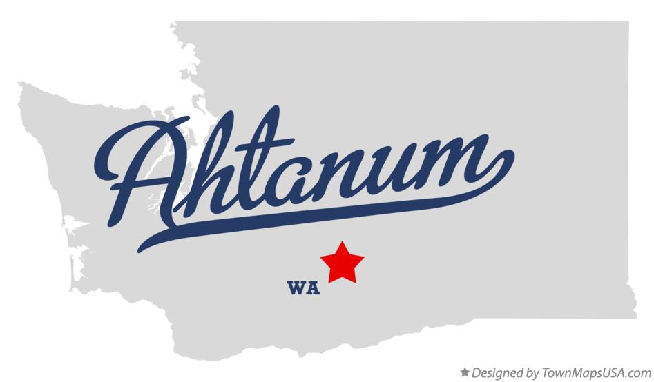 Map of Ahtanum Washington WA