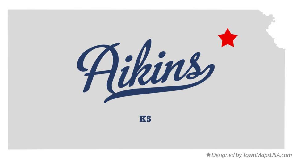Map of Aikins Kansas KS