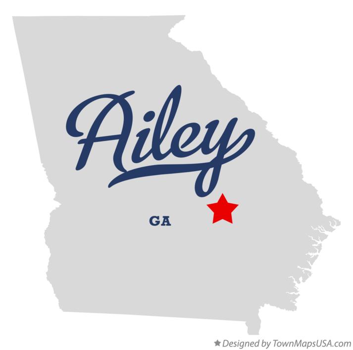 Map of Ailey Georgia GA