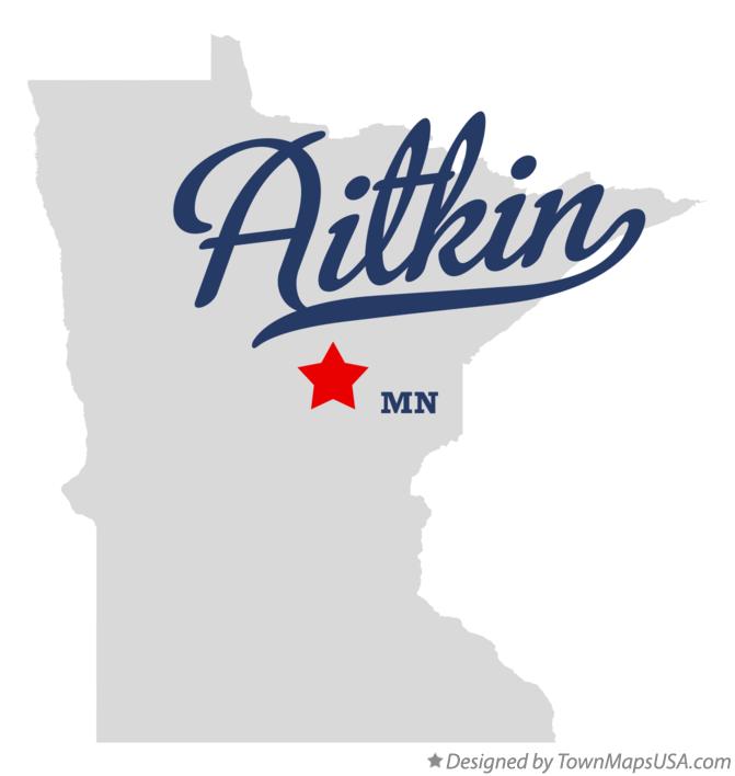 Map of Aitkin Minnesota MN