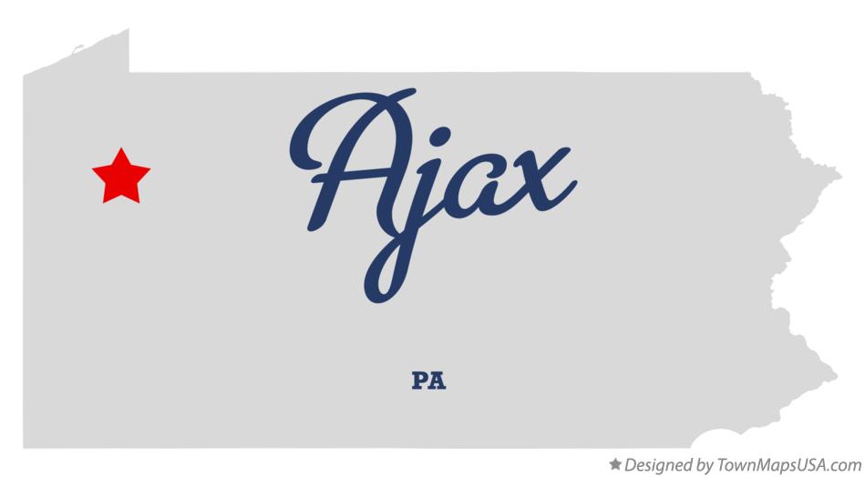 Map of Ajax Pennsylvania PA