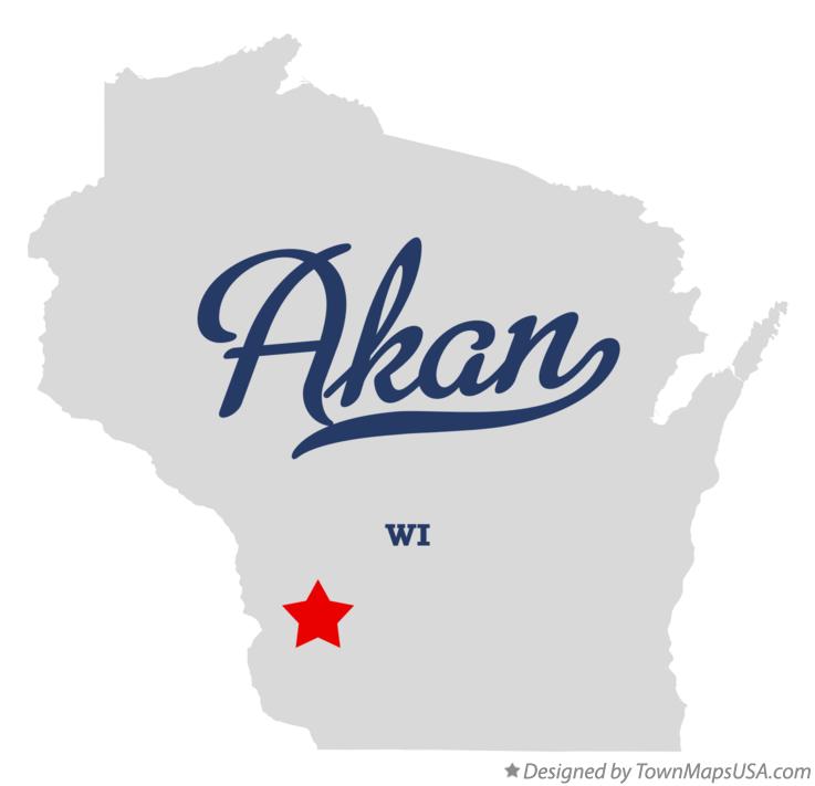 Map of Akan Wisconsin WI