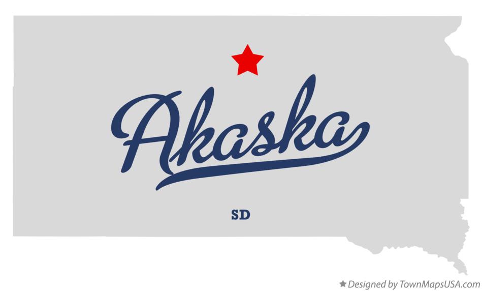 Map of Akaska South Dakota SD