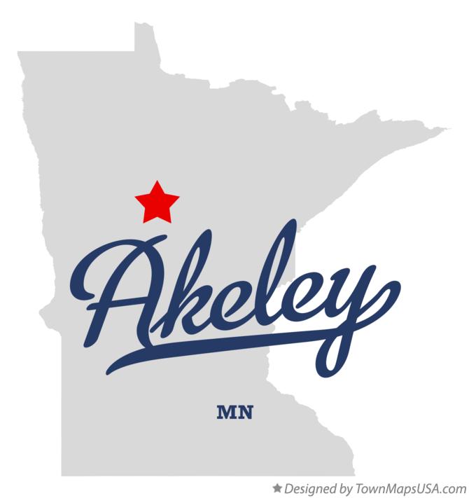 Map of Akeley Minnesota MN