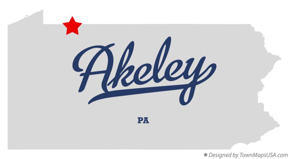Map of Akeley Pennsylvania PA