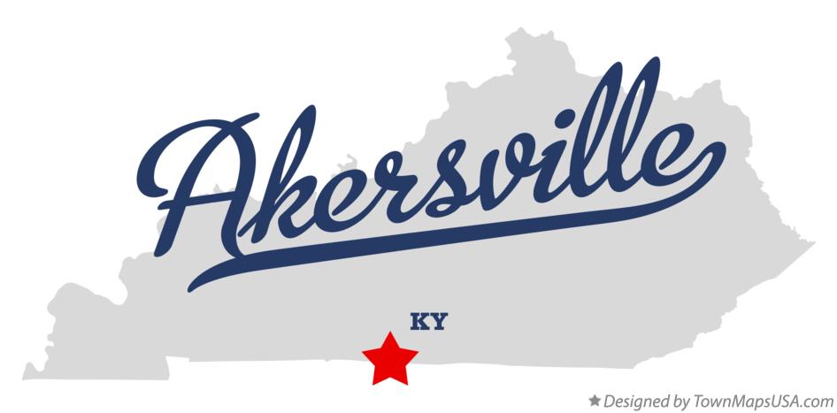 Map of Akersville Kentucky KY
