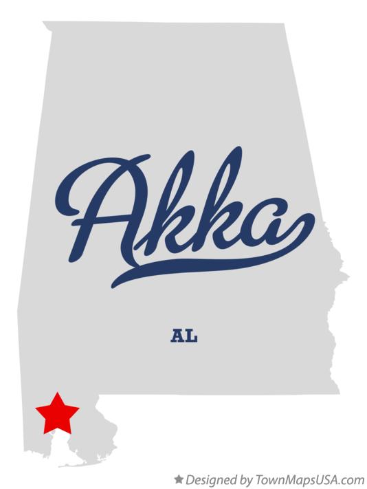 Map of Akka Alabama AL