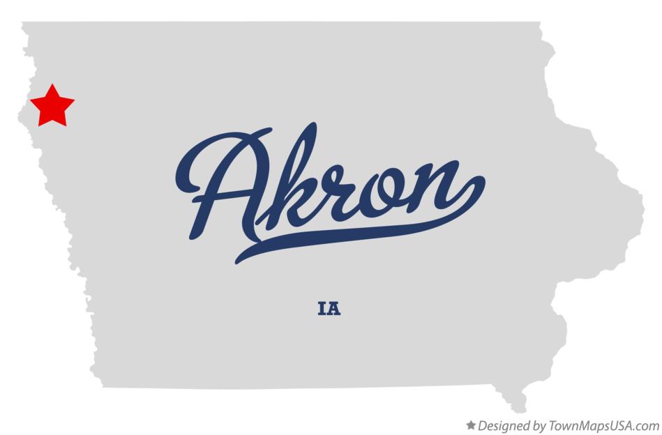 Map of Akron Iowa IA