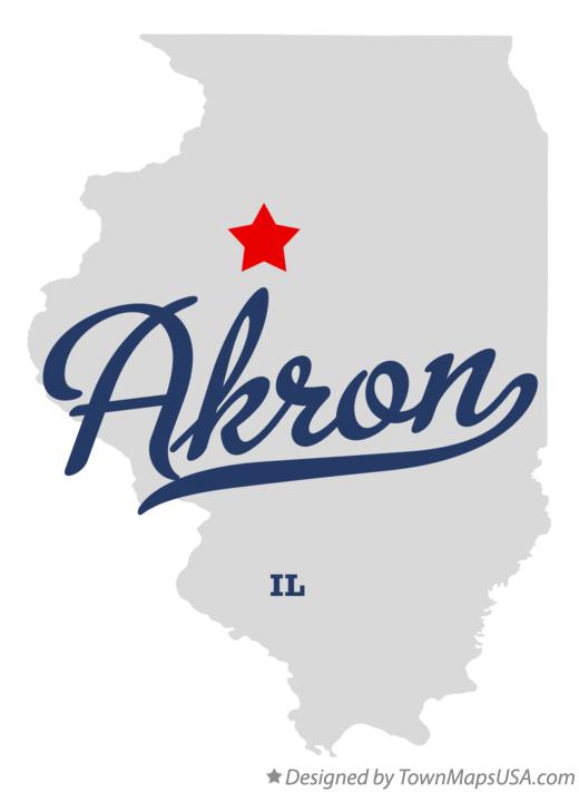 Map of Akron Illinois IL