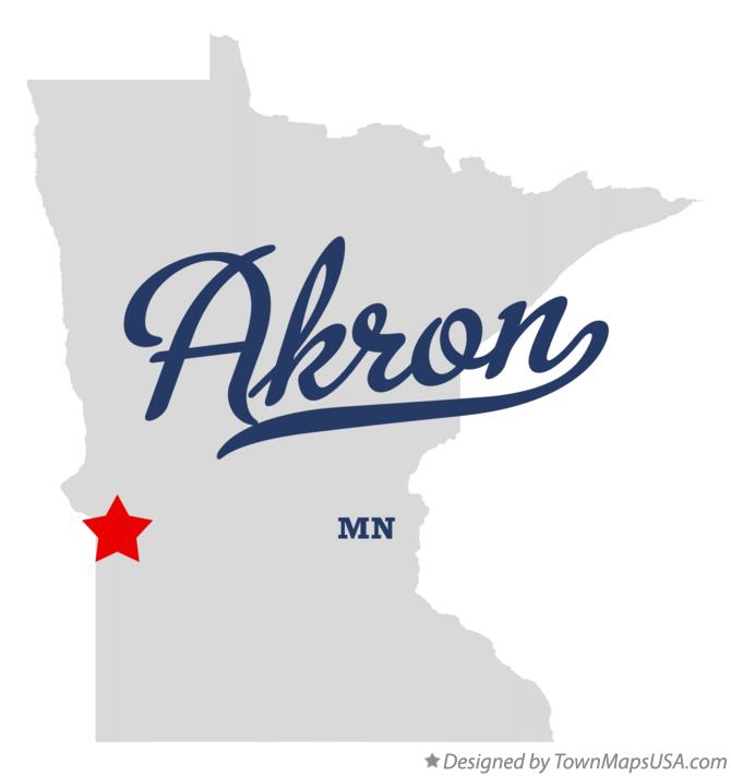 Map of Akron Minnesota MN