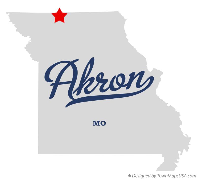 Map of Akron Missouri MO
