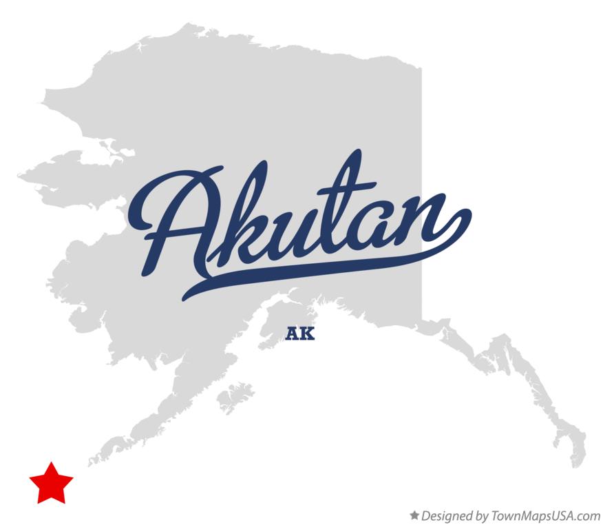 Map of Akutan Alaska AK