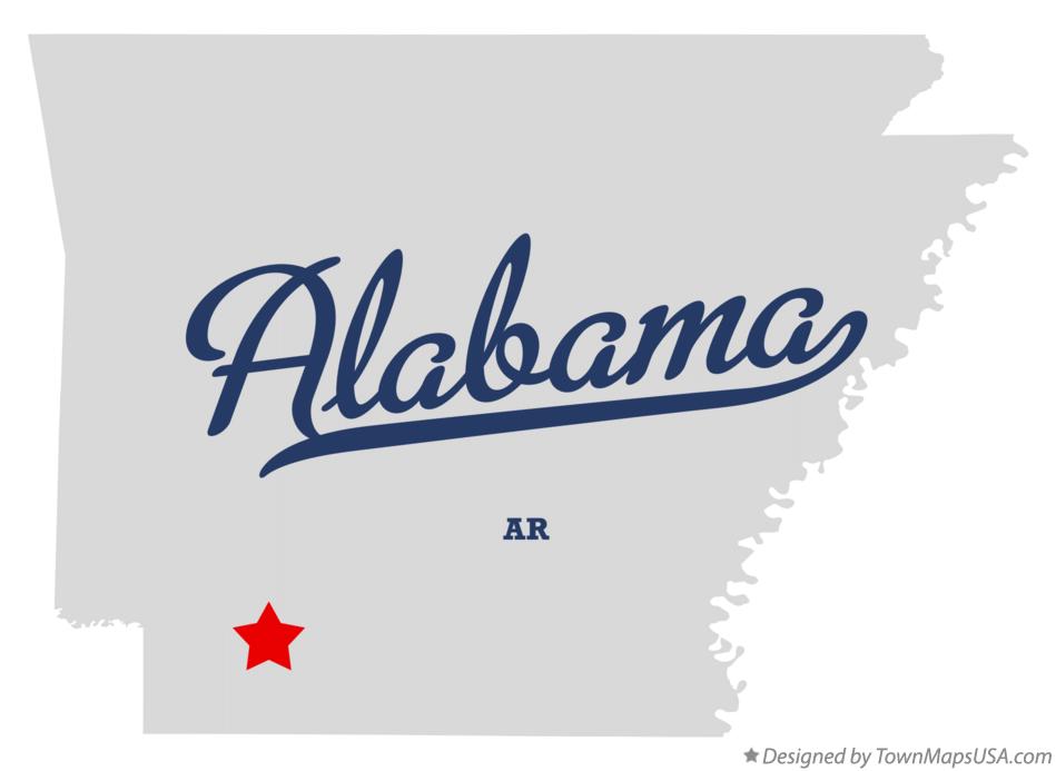 Map of Alabama Arkansas AR
