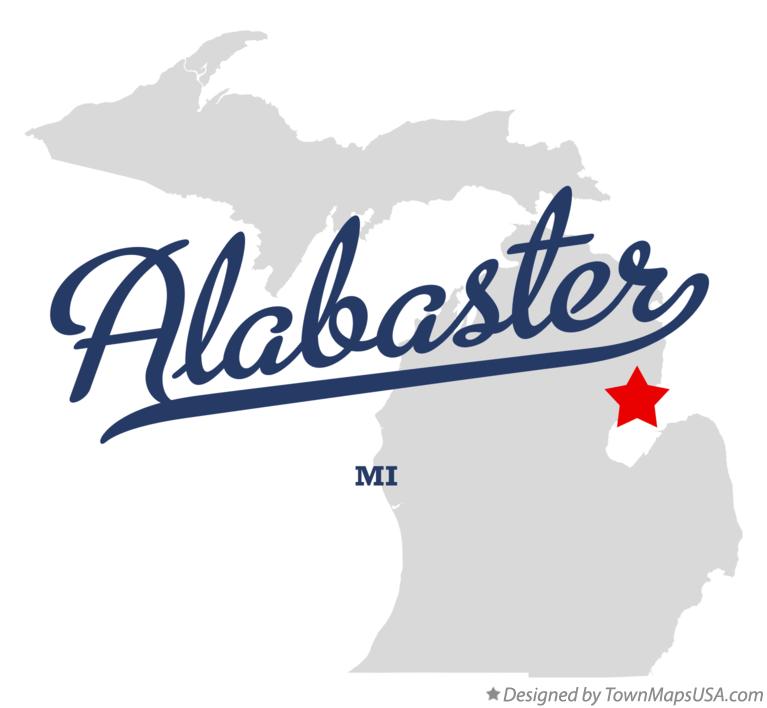 Map of Alabaster Michigan MI