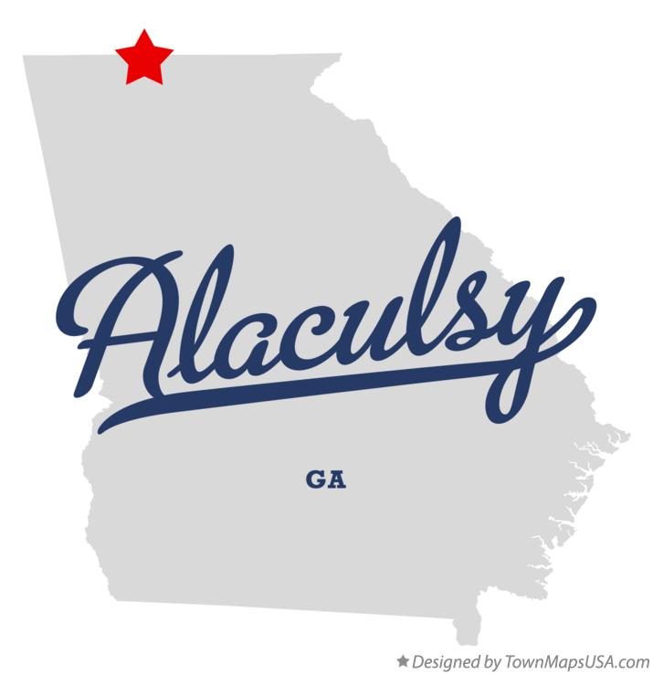 Map of Alaculsy Georgia GA