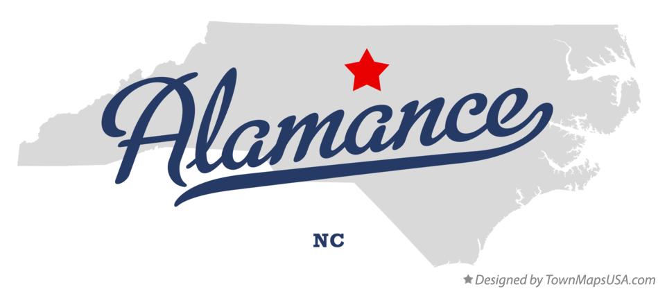 Map of Alamance North Carolina NC