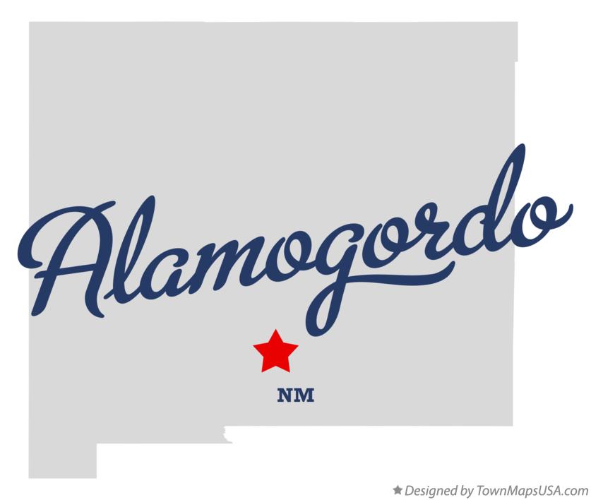 Map of Alamogordo New Mexico NM