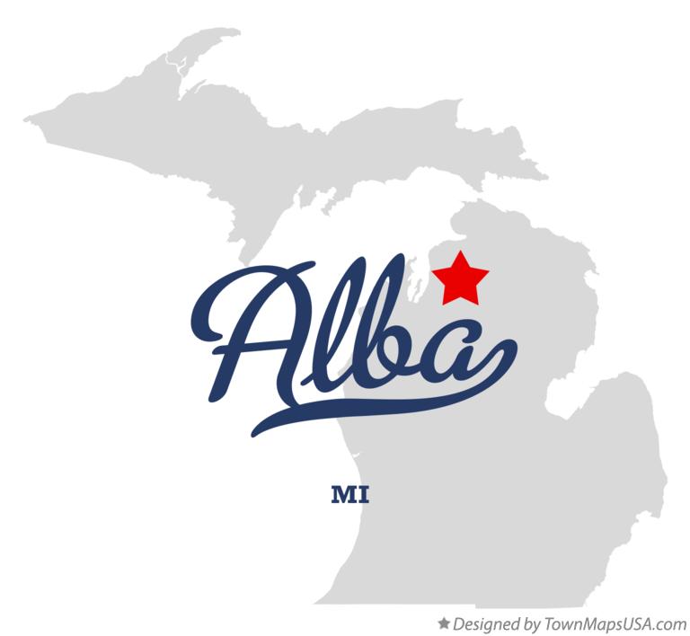 Map of Alba Michigan MI