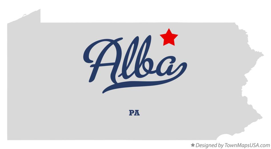 Map of Alba Pennsylvania PA