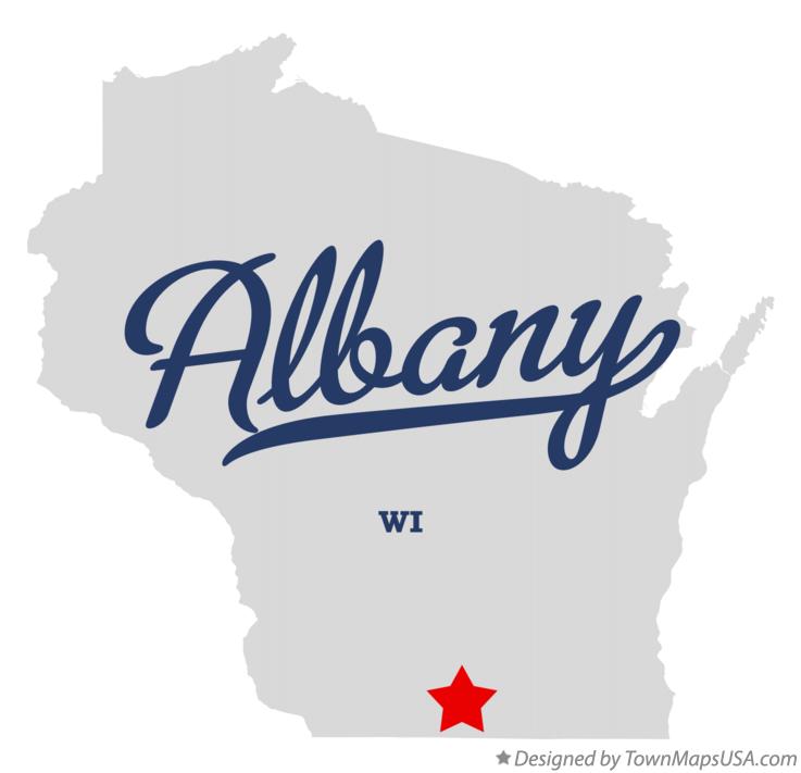Map of Albany Wisconsin WI