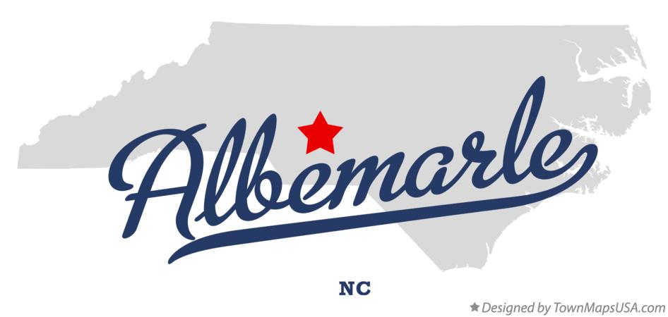 Map of Albemarle North Carolina NC