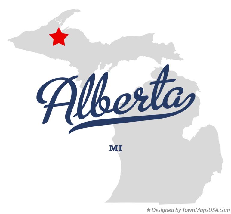 Map of Alberta Michigan MI