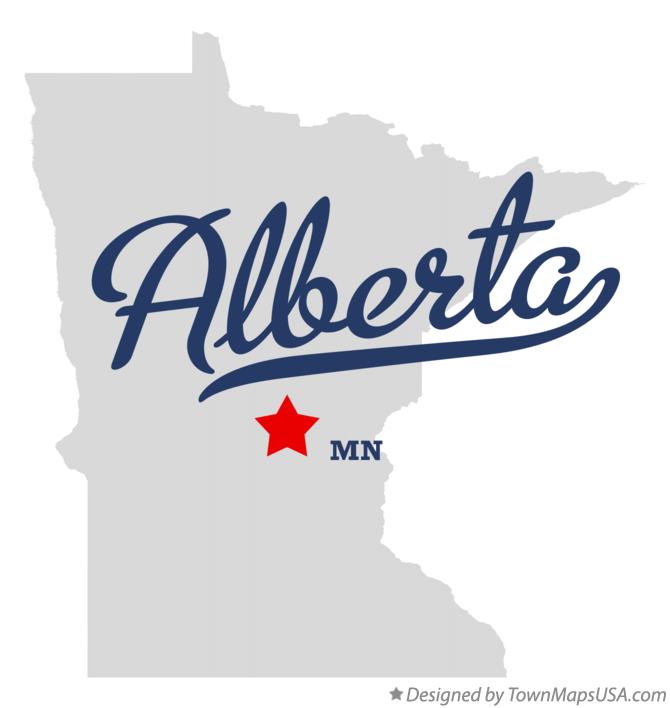 Map of Alberta Minnesota MN