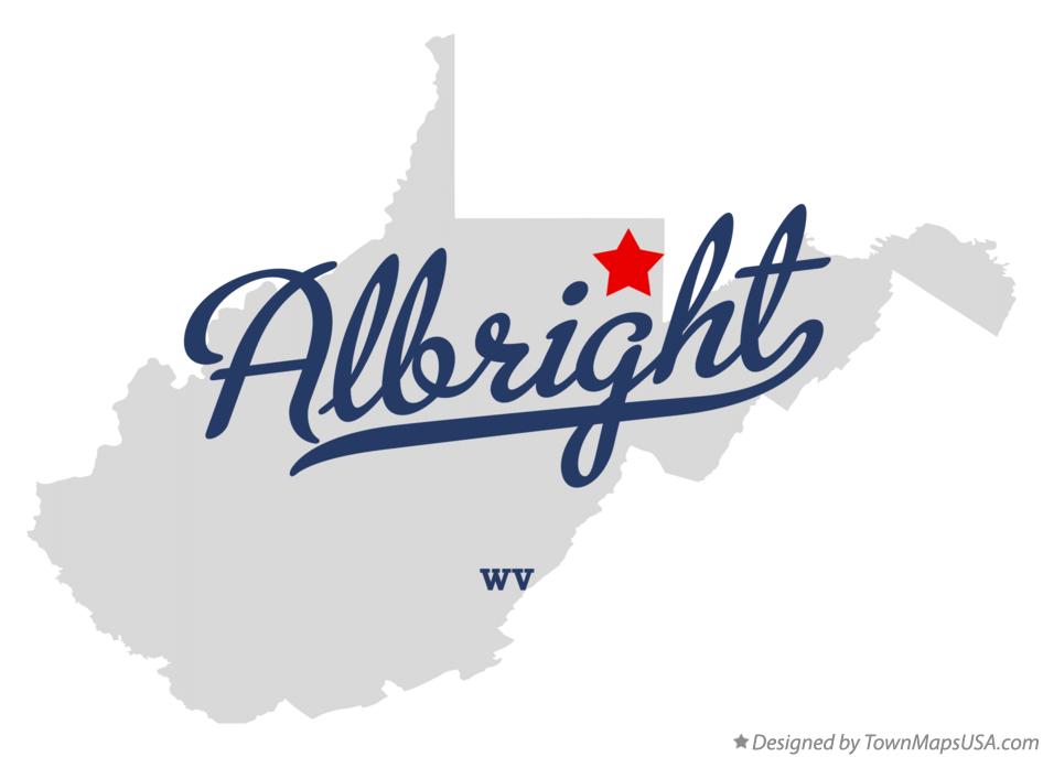 Map of Albright West Virginia WV