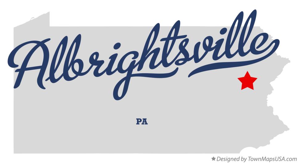 Map of Albrightsville Pennsylvania PA