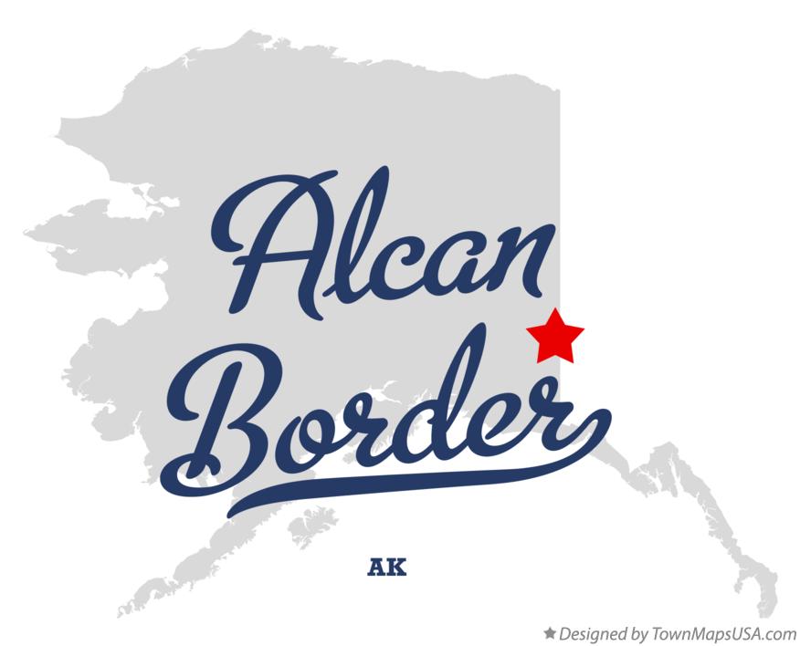 Map of Alcan Border Alaska AK
