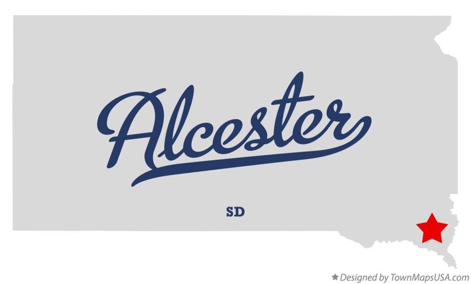 Map of Alcester South Dakota SD