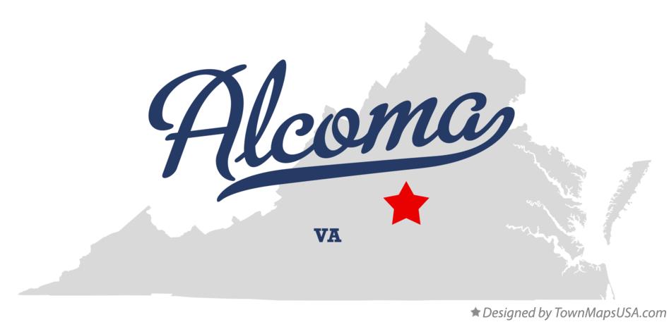 Map of Alcoma Virginia VA