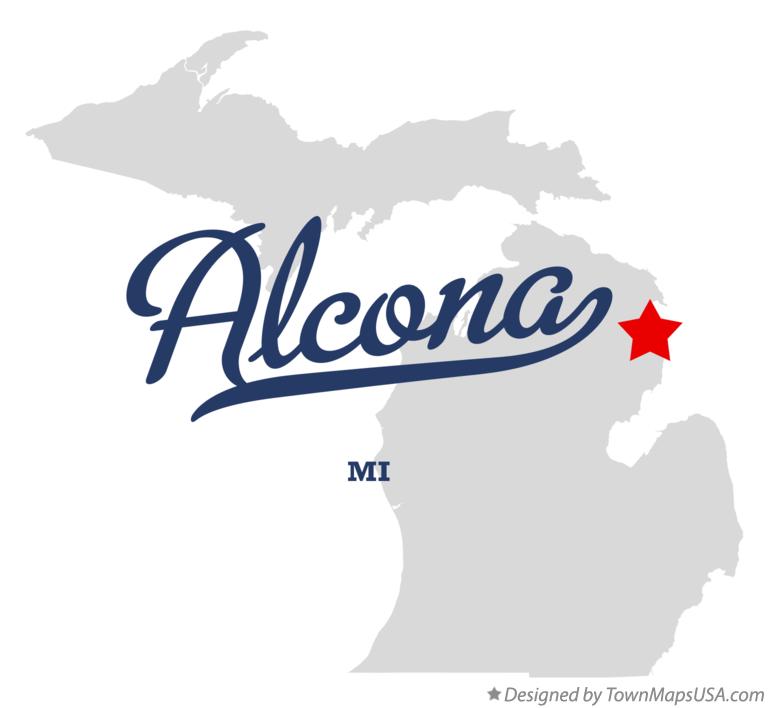 Map of Alcona Michigan MI