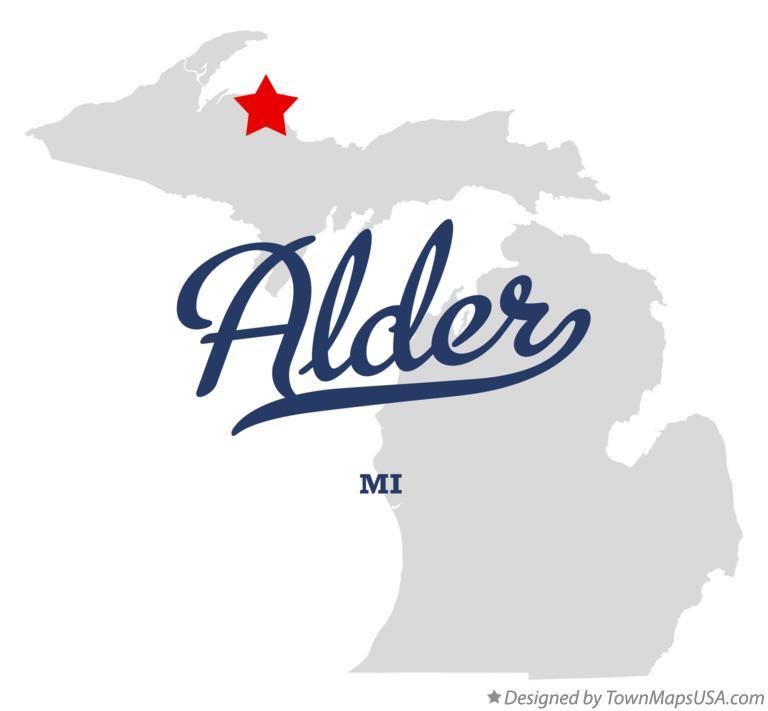 Map of Alder Michigan MI