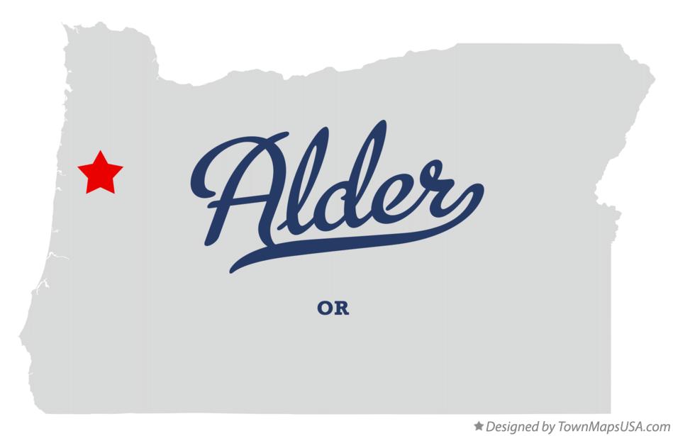 Map of Alder Oregon OR
