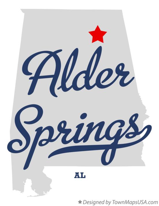 Map of Alder Springs Alabama AL
