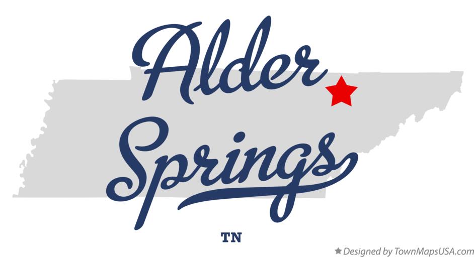 Map of Alder Springs Tennessee TN