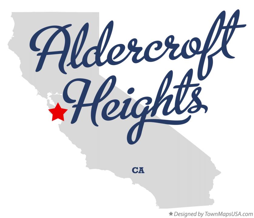 Map of Aldercroft Heights California CA