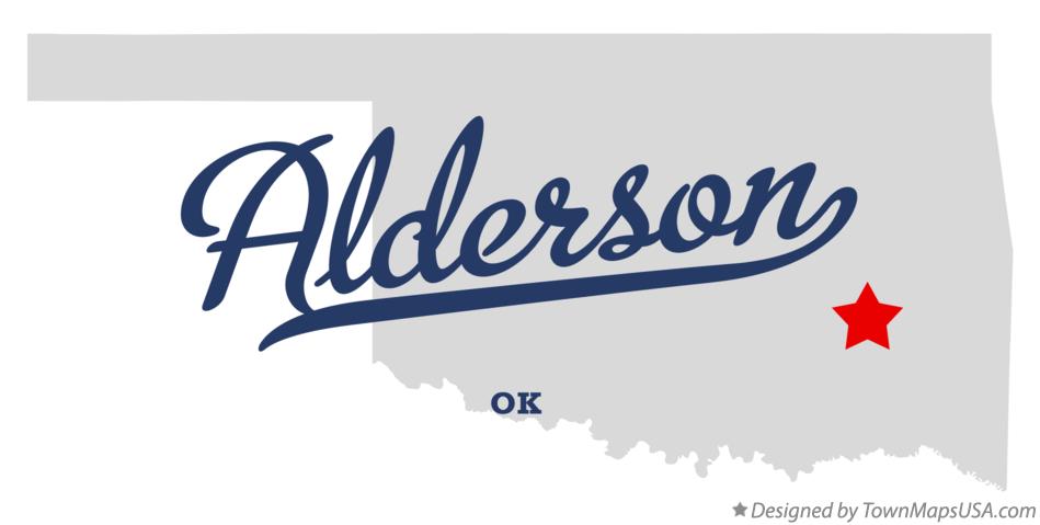 Map of Alderson Oklahoma OK