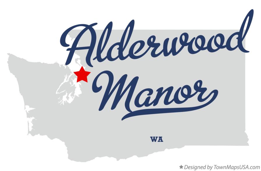 Map of Alderwood Manor Washington WA