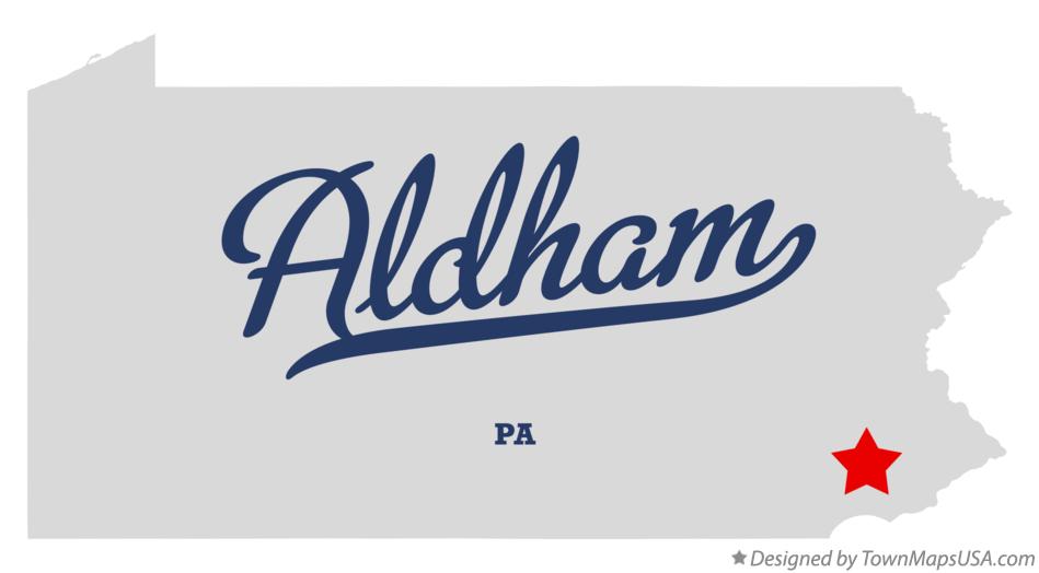 Map of Aldham Pennsylvania PA