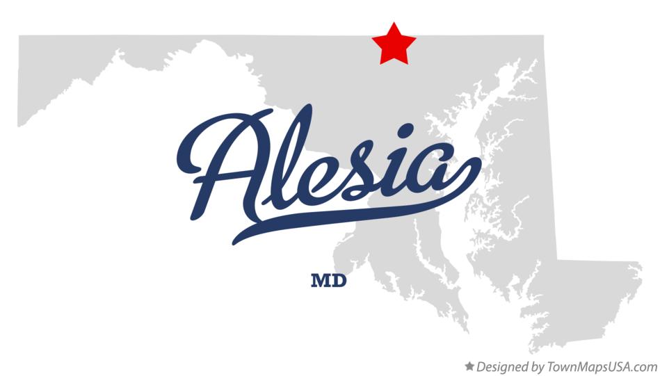 Map of Alesia Maryland MD