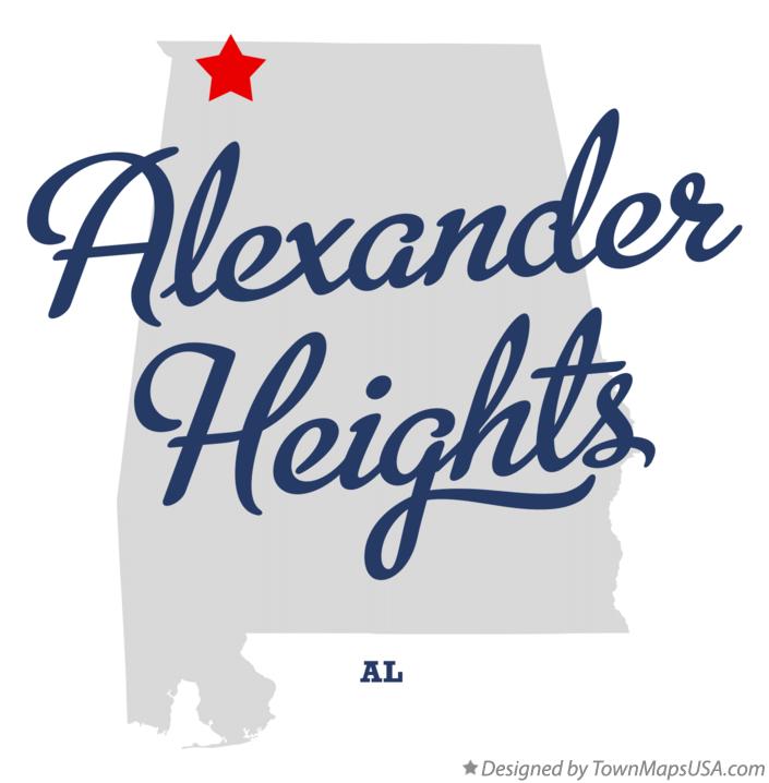 Map of Alexander Heights Alabama AL