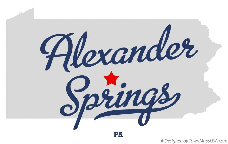 Map of Alexander Springs Pennsylvania PA