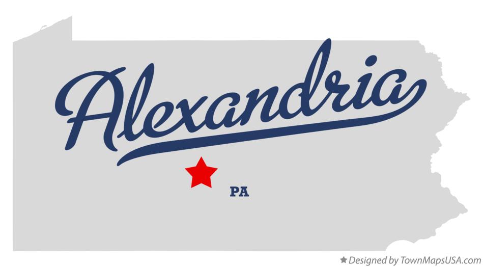 Map of Alexandria Pennsylvania PA