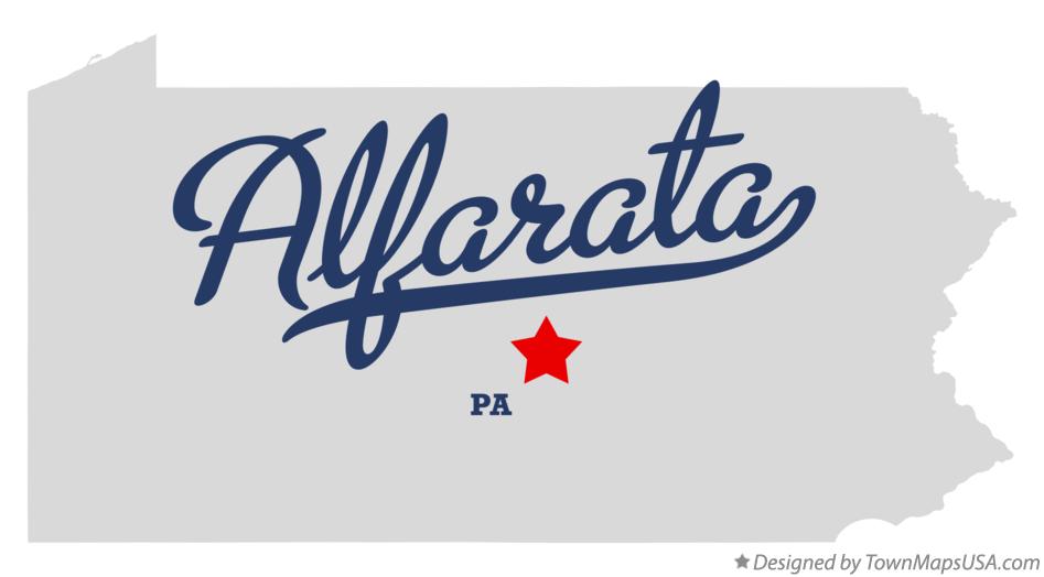 Map of Alfarata Pennsylvania PA